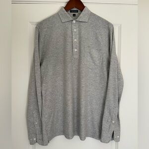 Men’s Peter Millar Crown Crafted Cotton Cashmere Long-Sleeved Polo. Size S